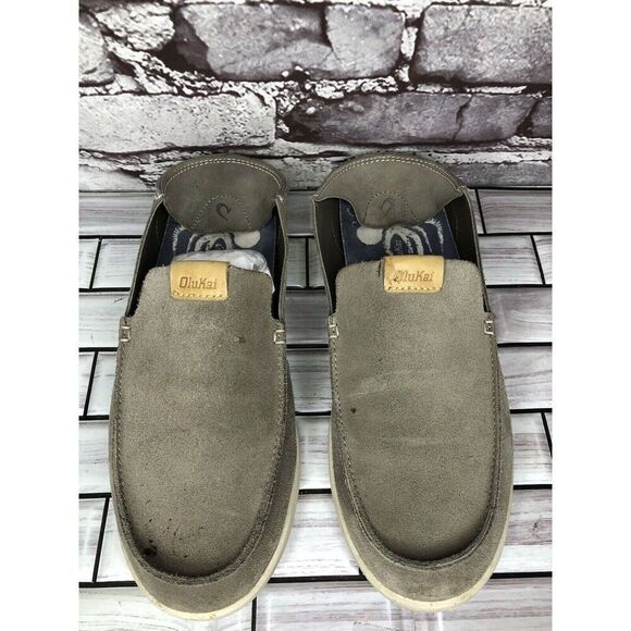 Olukai Mens Nalukai Kala Slip On Loafer Gray Suede Convertible Shoes Men 8M US - Picture 2 of 16